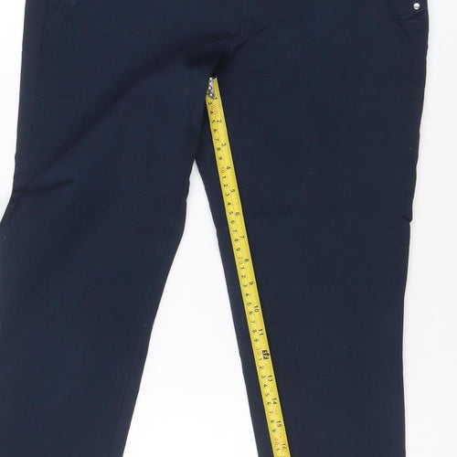 Wallis Women’s Blue UK 10 Cropped Stretch Trousers Pockets