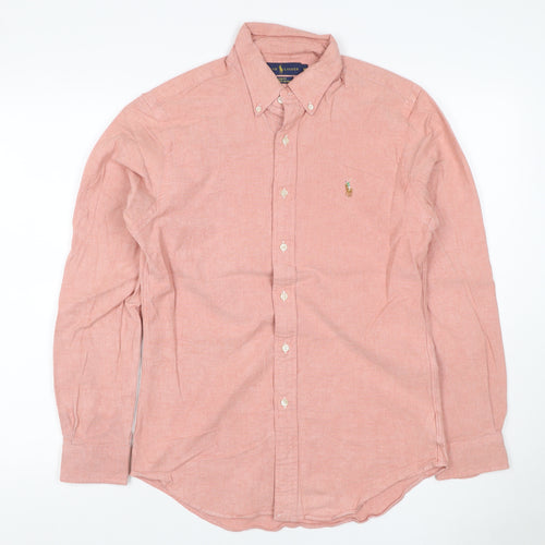 Ralph Lauren Men Pink M Slim Fit Stretch Oxford Button-Down Shirt