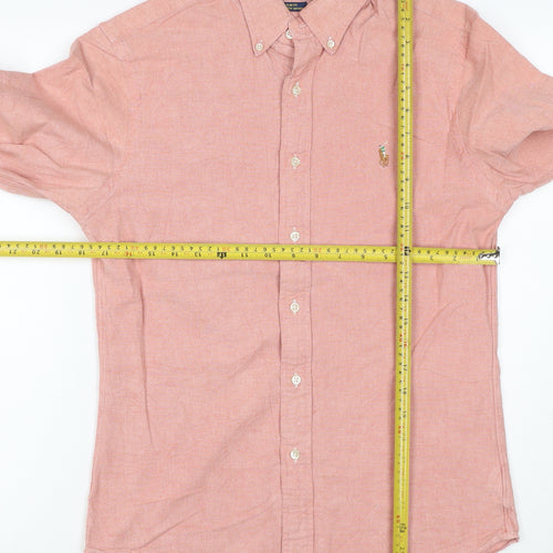 Ralph Lauren Men Pink M Slim Fit Stretch Oxford Button-Down Shirt