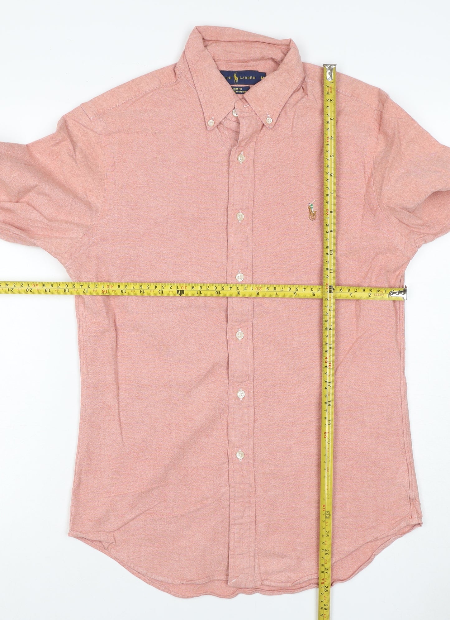 Ralph Lauren Men Pink M Slim Fit Stretch Oxford Button-Down Shirt