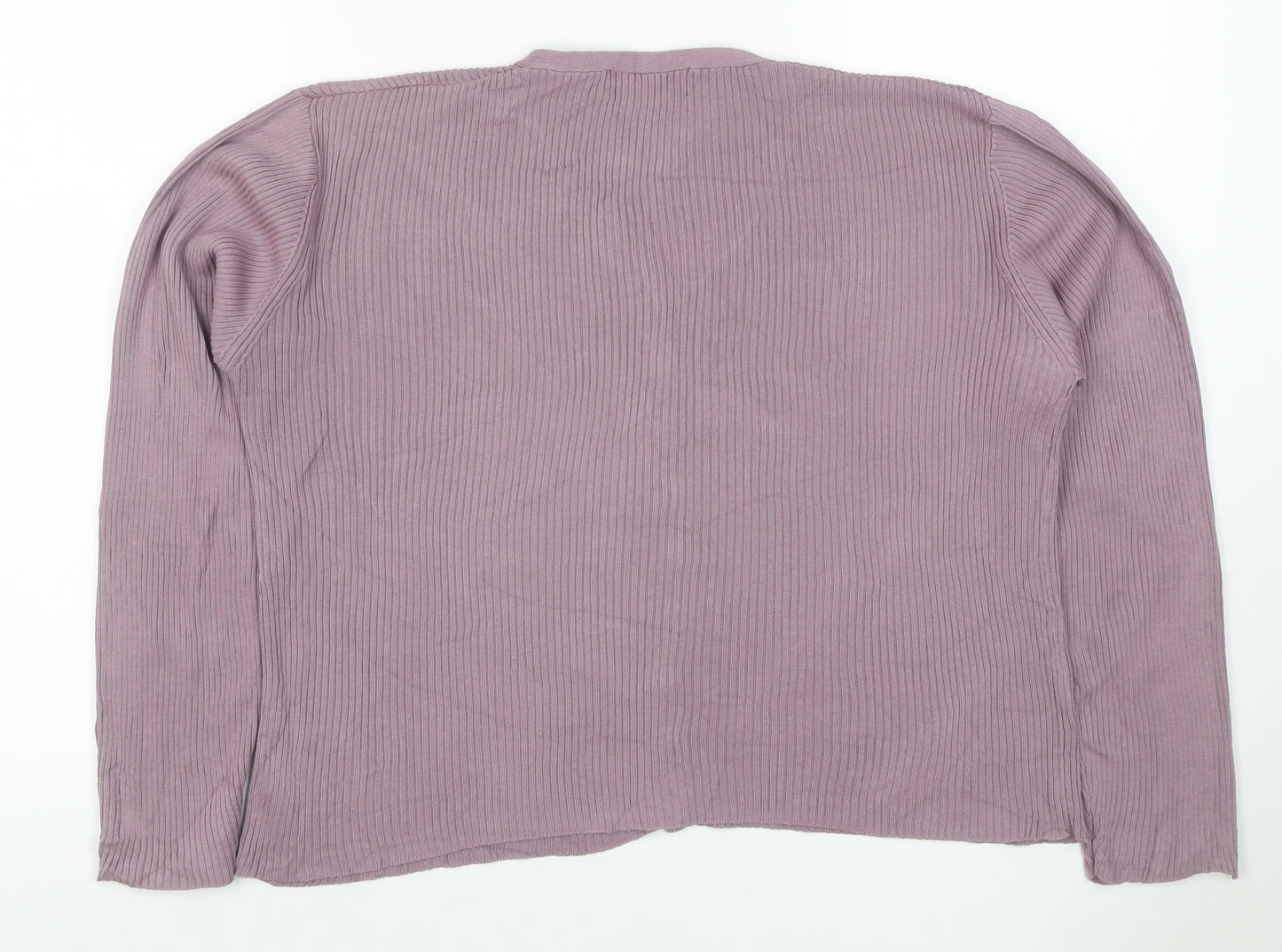 Charter Club Women Pink M Rib Knit V-Neck Button Cardigan