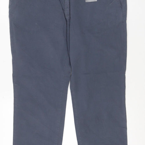 Marks & Spencer Men's Blue 40 Cotton Chino Trousers 40W 29L
