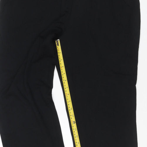 Marks and Spencer Women's Black Size 16 Wide-Leg Cropped Stretch Trousers