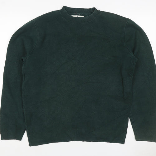 Jasper Conran Men's Green M Cotton Crew Neck Pullover Jumper