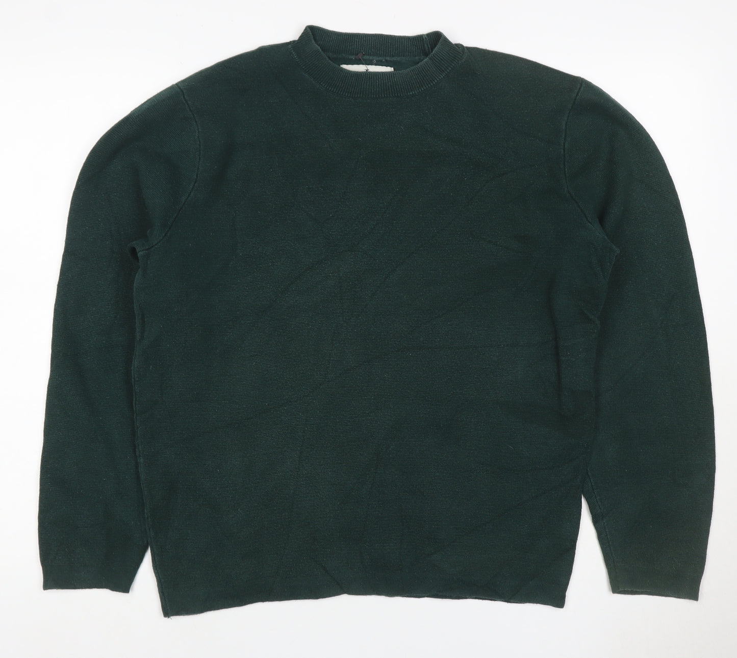 Jasper Conran Men's Green M Cotton Crew Neck Pullover Jumper