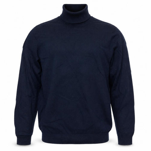 Jack & Jones Men’s Blue L Roll Neck Cotton Knit Pullover Jumper