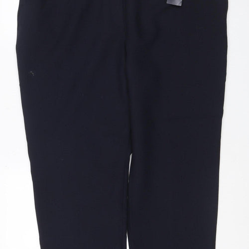 M&S Women Black Size 20 Wide Leg Belted Smart Dress Trousers