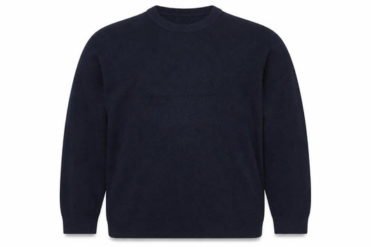 Marks and Spencer Men's Navy 2XL Cotton Blend Crew Neck Pullover Jumper