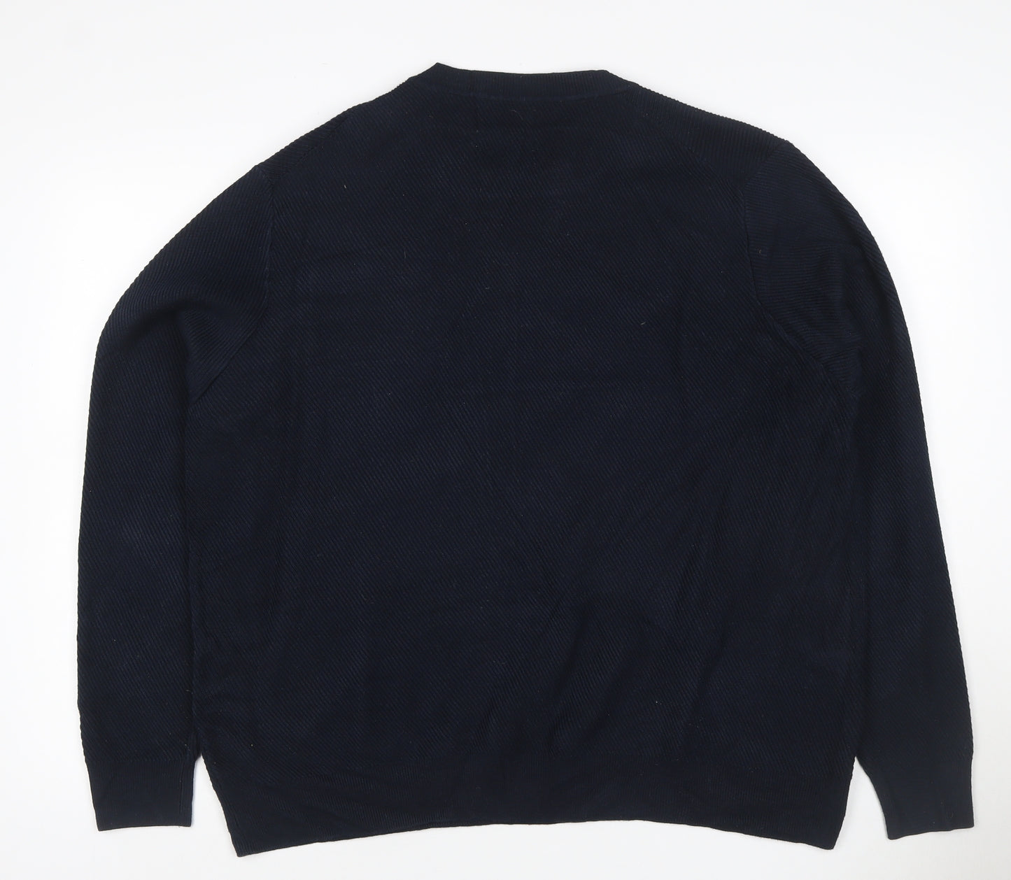 Marks and Spencer Men's Navy 2XL Cotton Blend Crew Neck Pullover Jumper