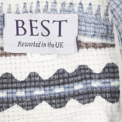 BEST Men’s Multicoloured Size 18 Aztec Striped Cotton Button-Up Shirt