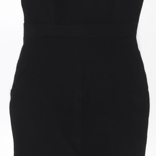 Quiz Women’s Black UK 12 Bodycon Knee Length Flared Sleeve Dress