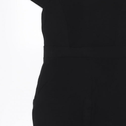 Quiz Women’s Black UK 12 Bodycon Knee Length Flared Sleeve Dress
