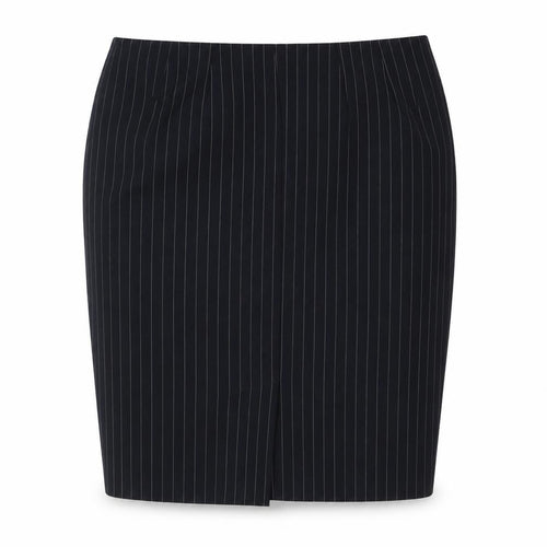 Marks & Spencer Women Navy Size 10 Pinstripe Pencil Knee Skirt