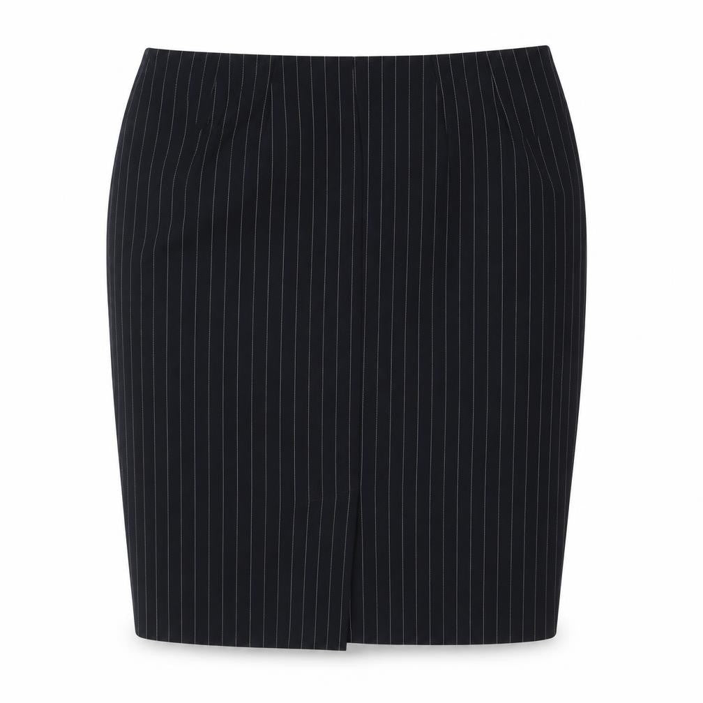 Marks & Spencer Women Navy Size 10 Pinstripe Pencil Knee Skirt