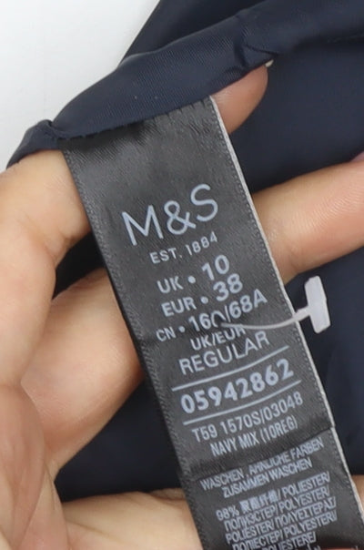 Marks & Spencer Women Navy Size 10 Pinstripe Pencil Knee Skirt