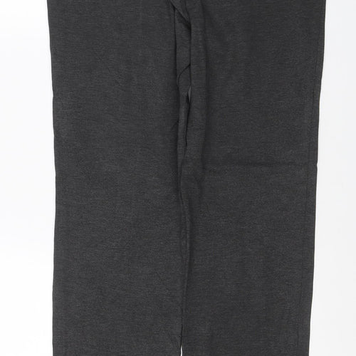 Marks & Spencer Women Grey Size 12 Regular Stretch Straight Trousers