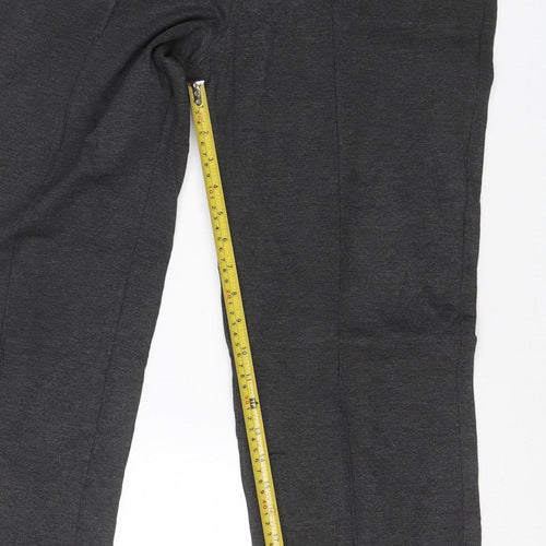 Marks & Spencer Women Grey Size 12 Regular Stretch Straight Trousers