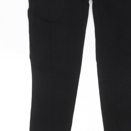 Zara Women’s Black UK 8 High Rise Tapered Ankle Trousers Gold Buttons