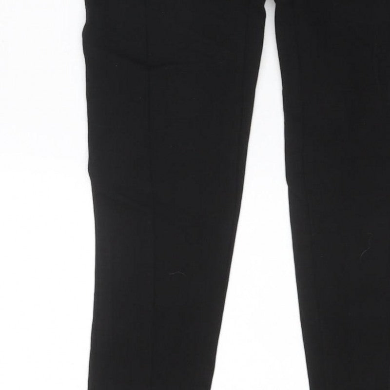 Zara Women’s Black UK 8 High Rise Tapered Ankle Trousers Gold Buttons
