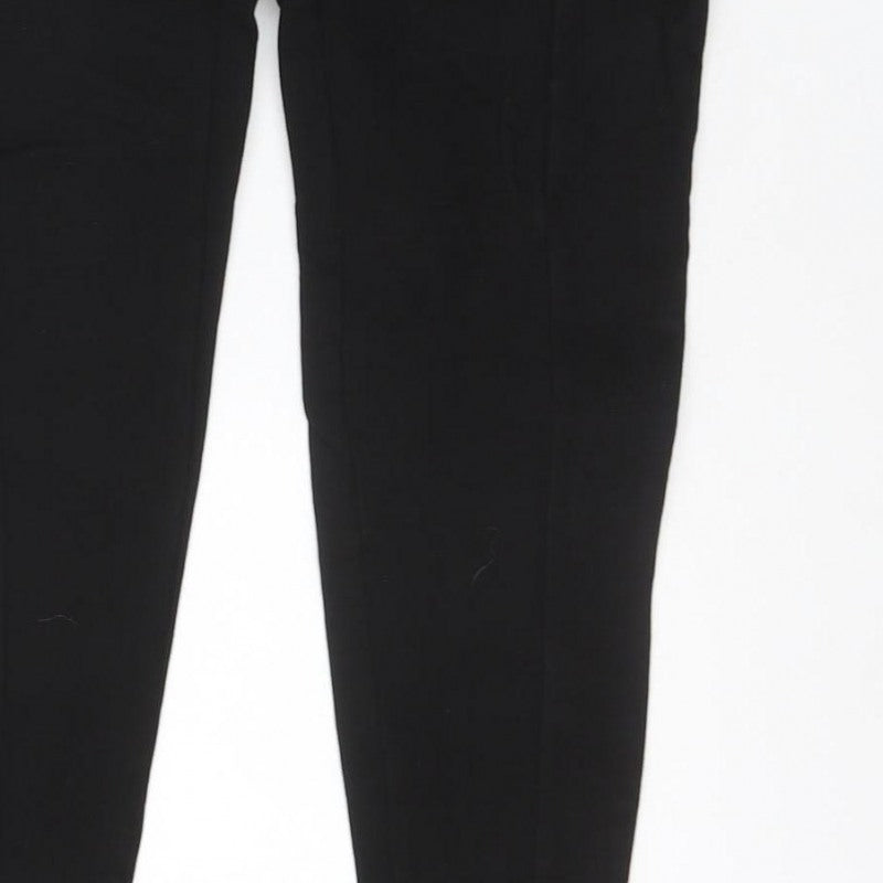 Zara Women’s Black UK 8 High Rise Tapered Ankle Trousers Gold Buttons