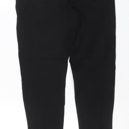 Zara Women’s Black UK 8 High Rise Tapered Ankle Trousers Gold Buttons