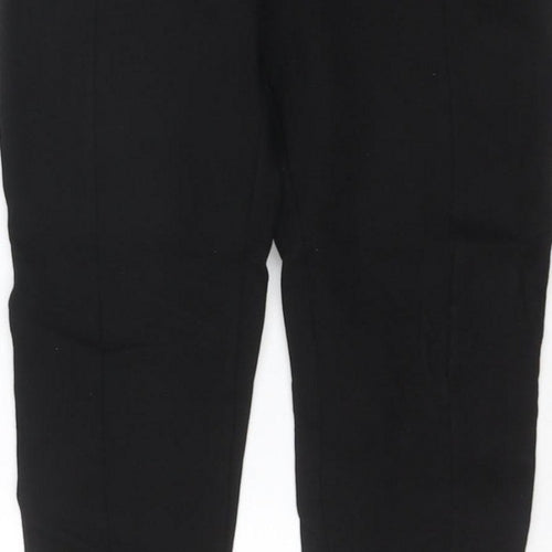 Zara Women’s Black UK 8 High Rise Tapered Ankle Trousers Gold Buttons