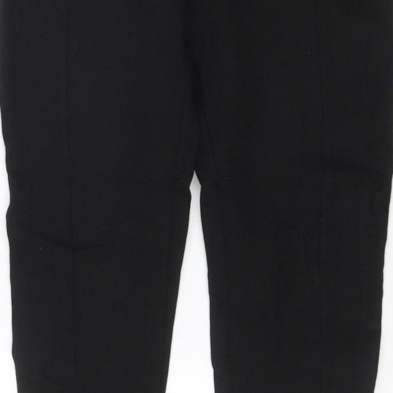 Zara Women’s Black UK 8 High Rise Tapered Ankle Trousers Gold Buttons