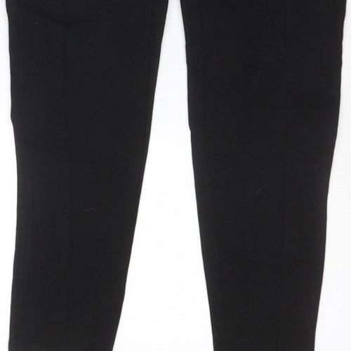 Zara Women’s Black UK 8 High Rise Tapered Ankle Trousers Gold Buttons