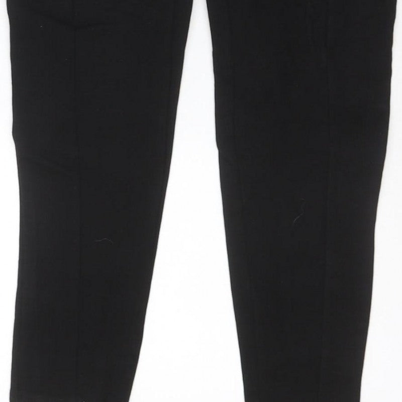 Zara Women’s Black UK 8 High Rise Tapered Ankle Trousers Gold Buttons