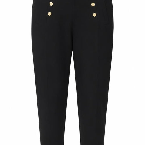 Zara Women’s Black UK 8 High Rise Tapered Ankle Trousers Gold Buttons