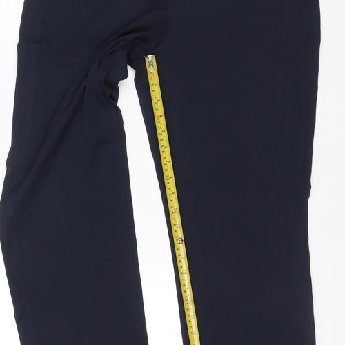 M&S Women’s Blue Size 14 Regular Straight Leg Stretch Trousers