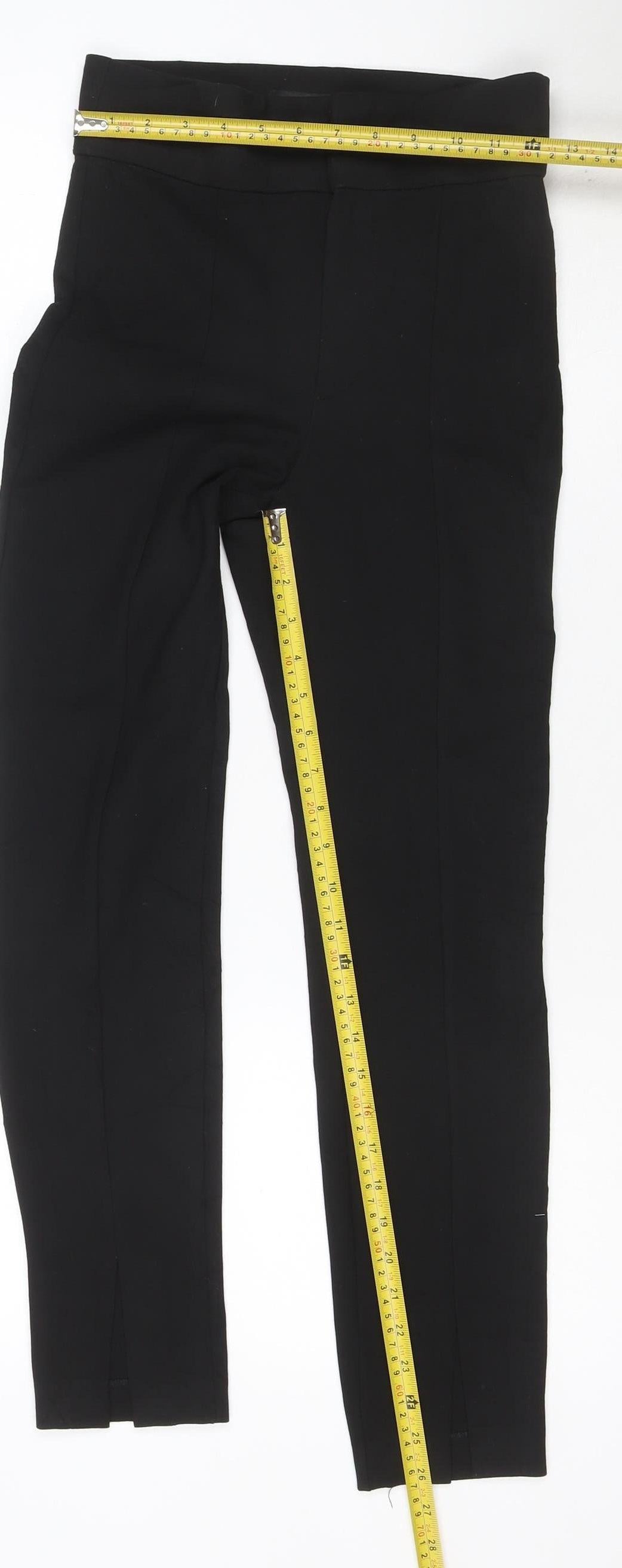 Zara Women Black UK 16 Straight Leg Tailored Dress Trousers