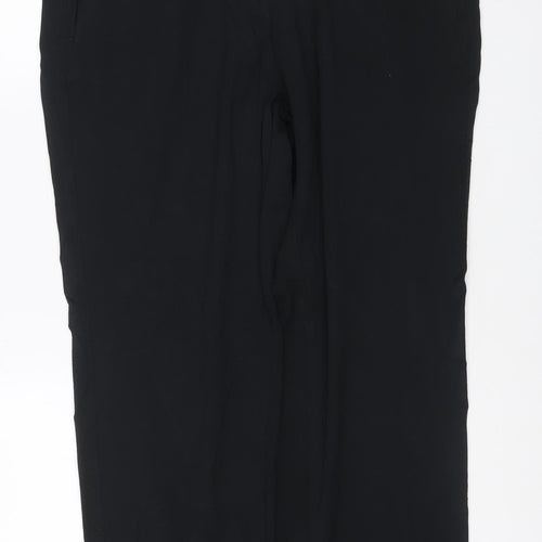 Marks and Spencer Women Black Size 18 Straight Stretch Trousers