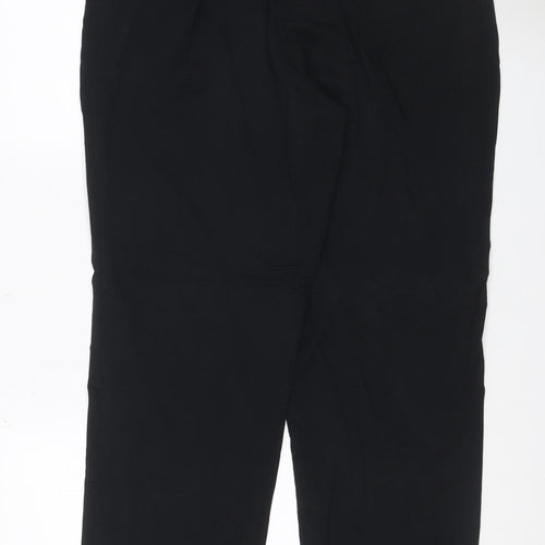 Marks and Spencer Women Black Size 18 Straight Stretch Trousers