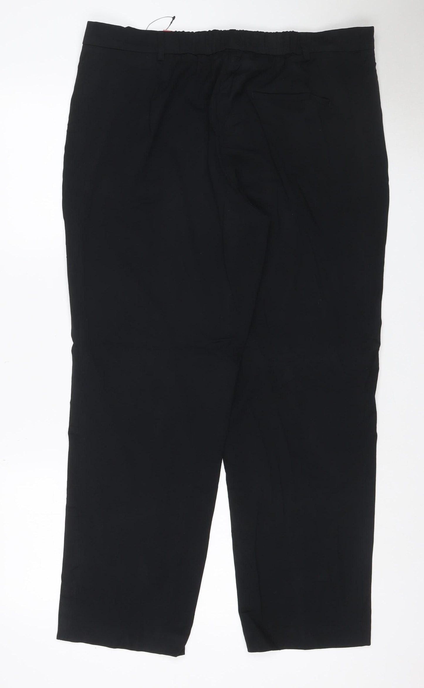 Marks and Spencer Women Black Size 18 Straight Stretch Trousers