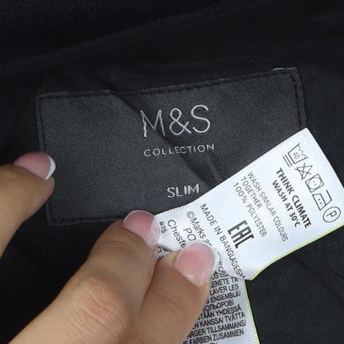 M&S Collection Women’s Black Slim Fit Dress Trousers 34W 29L