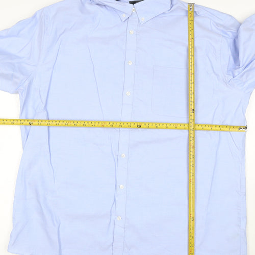 M&S Mens Blue 15.5 Pure Cotton Oxford Button-Down Long Sleeve Shirt