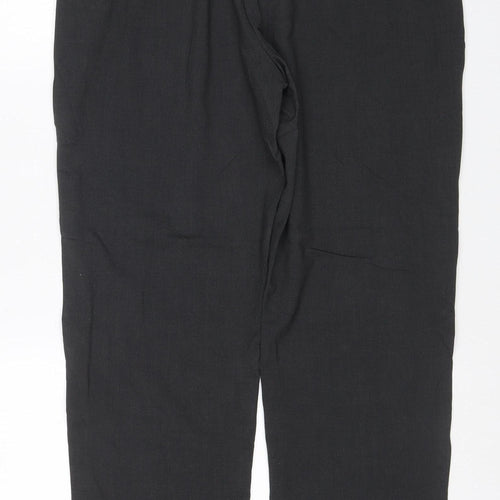 Marks & Spencer Women's Black Size 16 Regular Straight Leg Trousers