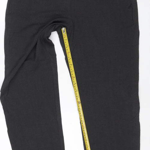 Marks & Spencer Women's Black Size 16 Regular Straight Leg Trousers