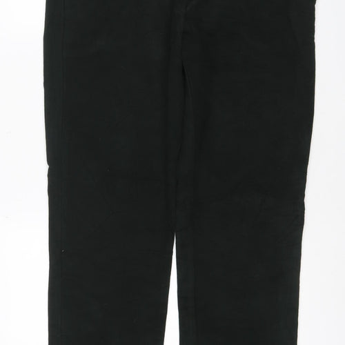 Marks and Spencer Women’s Black Cotton Straight Trousers 36/31 Regular