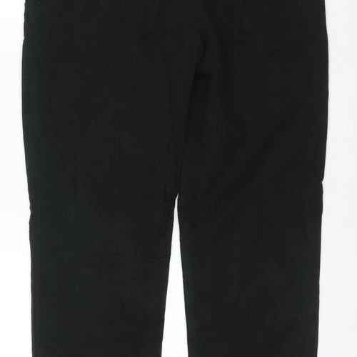 Marks and Spencer Women’s Black Cotton Straight Trousers 36/31 Regular