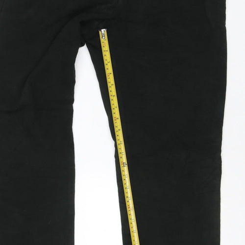 Marks and Spencer Women’s Black Cotton Straight Trousers 36/31 Regular