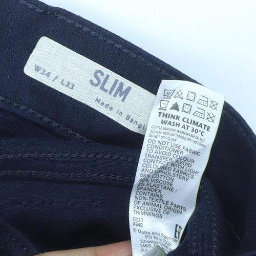 Marks and Spencer Men's Navy Slim Stretch Jeans 5-Pocket