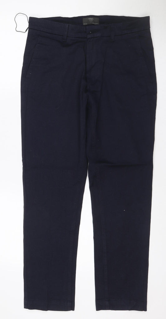 M&S Men’s Blue 32W 29L Slim Tapered Stretch Jeans