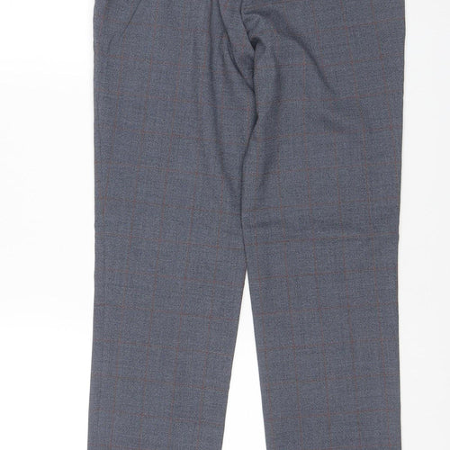 Marks & Spencer Men Blue/Grey Check Slim Fit Dress Trousers 28x31 NWT