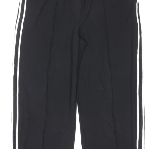 Marks & Spencer Women Black Size 20 Short Jogger Trousers Stripe Zip