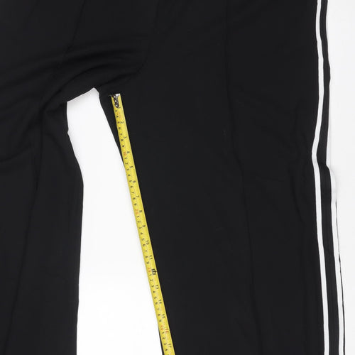 Marks & Spencer Women Black Size 20 Short Jogger Trousers Stripe Zip