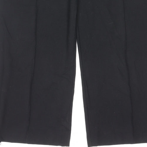 Marks & Spencer Women Black Size 20 Short Jogger Trousers Stripe Zip