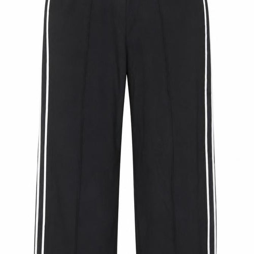 Marks & Spencer Women Black Size 20 Short Jogger Trousers Stripe Zip