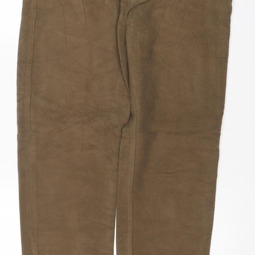 M&S Men’s Brown 34in Regular Fit Cotton Chino Trousers 34/31 New
